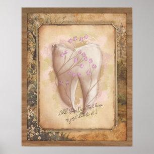 Elegant ouderwets tandartscadeau poster