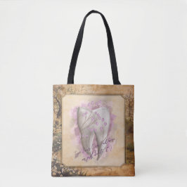 Elegant ouderwets tandartscadeau tote bag