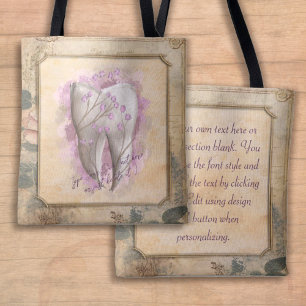 Elegant  ouderwets tandartscadeau tote bag