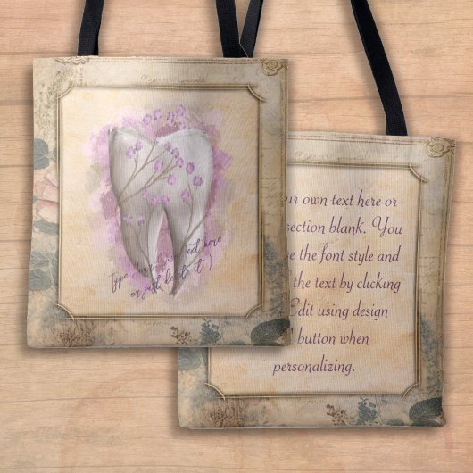 Elegant ouderwets tandartscadeau tote bag