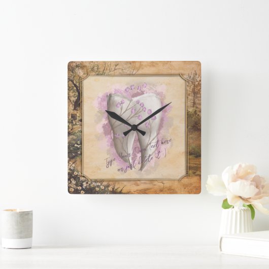 Elegant  ouderwets tandartscadeau vierkante klok (Huis)