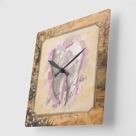 Elegant  ouderwets tandartscadeau vierkante klok (Hoek)