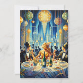 Elegant oudjaarfeest  kaart (Achterkant)