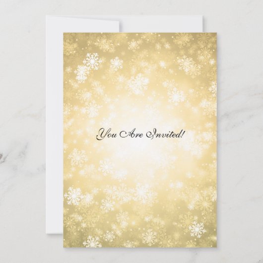 Elegant oudjaarsfeest goud winter kaart (Achterkant)