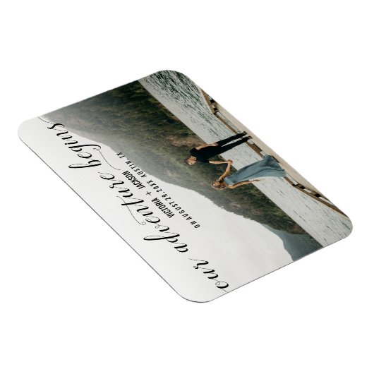 Elegant Our Adventure Save the Date Photo bruiloft Magneet (Rechterzijde)
