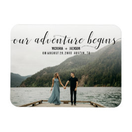 Elegant Our Adventure Save the Date Photo bruiloft Magneet