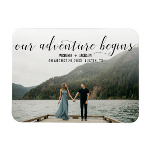 Elegant Our Adventure Save the Date Photo bruiloft Magneet