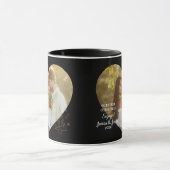 Elegant Our First Christmas Engaged Heart Photo Mok (Midden)