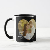 Elegant Our First Christmas Engaged Heart Photo Mok (Links)