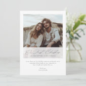 Elegant Our First Christmas Romantic Script Photo Feestdagenkaart (Staand voorkant)