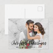 Elegant Our First Kerstbruiloft Photo Briefkaart (Voorkant / Achterkant)