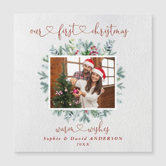 Elegant Our First Kerstmis WreatPhoto Wedding (Voorkant)