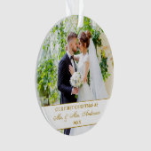 Elegant Our First KerstWhite 2 Foto Ornament (voorkant)