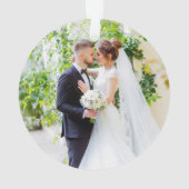 Elegant Our First KerstWhite 2 Foto Ornament (achterkant)