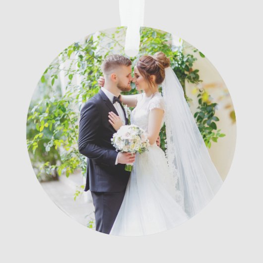 Elegant Our First KerstWhite 2 Foto Ornament (achterkant)