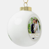 Elegant Our First KerstWhite Gold Photo Keramische Bal Ornament (Links)