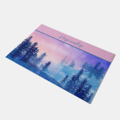 Elegant Outdoor Forest Mountains Sunset Fog Deurmat (Schuin)