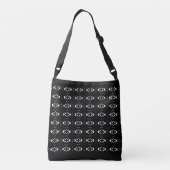 Elegant Oval Black en White Pattern Crossbody Tas (Achterkant)