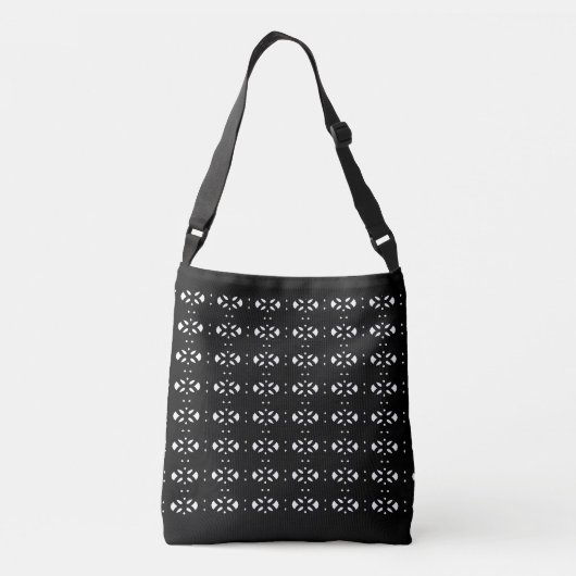 Elegant Oval Black en White Pattern Crossbody Tas (Achterkant)