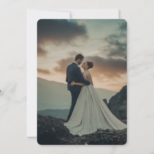 Elegant ovale vorm Bride & Groom Custom Weddenscha Kaart (Achterkant)