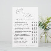 Elegant over of onder Vrijgezellenfeest spel Kaart (Staand voorkant)