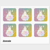 Elegant Over the Moon en Sterren Meisje Baby showe Vierkante Sticker (Vel)