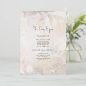 Elegant overdag voor de Bleke Floral bruiloft Kaart (Staand voorkant)