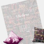 Elegant overlapte naam, alles-over-print fleece deken