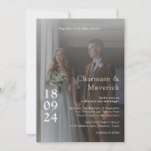 Elegant Overlay 2 Foto met QR Code Huwelijk Kaart (Voorkant)