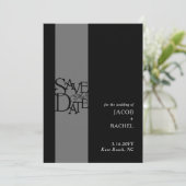 Elegant Overlay Black White Wedding Save the Date (Staand voorkant)