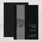 Elegant Overlay Black White Wedding Save the Date (Voorkant / Achterkant)