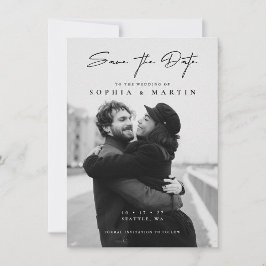 Elegant Overlay Hand Lettered Script Weddenfoto (Voorkant)