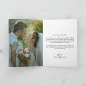 Elegant Overlay Hand Lettered Script Weddenfoto Bedankkaart (Binnen)