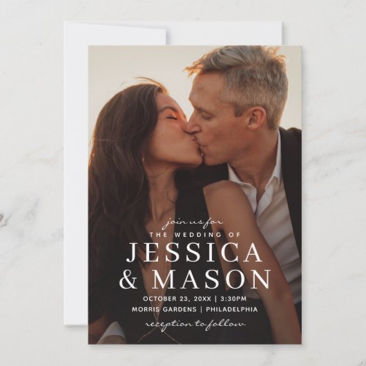 Elegant Overlay Modern Wedding Uitnodiging (Voorkant)