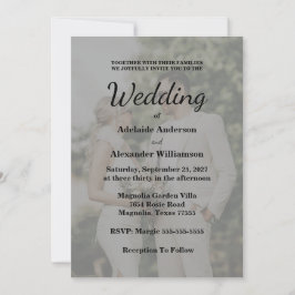 Elegant Overlay Photo Wedding Kaart