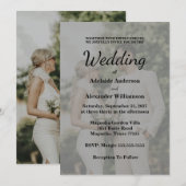 Elegant Overlay Photo Wedding Kaart (Voorkant / Achterkant)