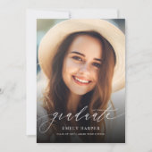 Elegant Overlay Two Photo Afstuderen Invitation (Voorkant)