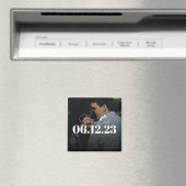 Elegant Overlay White Orchid Wedding Save the Date Magneet (Insitu (Vaatwasser))