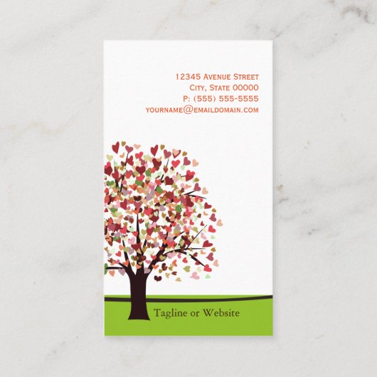 Elegant overzicht van het hart - Eenvoudig en Natu Visitekaartje (Achterkant)