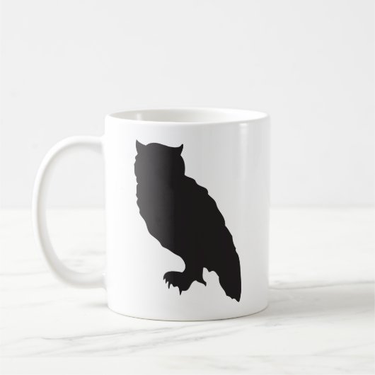 Elegant owl black silhouette vectorafbeelding koffiemok (Links)