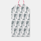 Elegant Owl Happy Holiday Seasons Greetings CUSTOM Cadeaulabel (Achterkant)