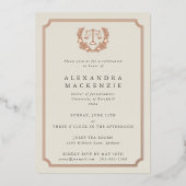 Elegant Oyster JD Law School Graduparty Folie Uitnodiging (Voorkant)