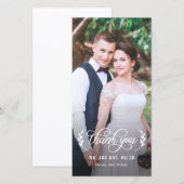 Elegant paar bruiloft Dank u fotokaarten Bedankkaart (Voorkant / Achterkant)