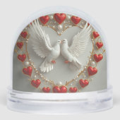 Elegant paar duiven symboliseren liefde en eenheid sneeuwbol (Achterkant)