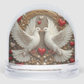 Elegant paar duiven symboliseren liefde en eenheid sneeuwbol (Achterkant)