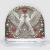 Elegant paar duiven symboliseren liefde en eenheid sneeuwbol (Achterkant)