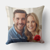 Elegant paar foto aangepaste namen Roos geschenken Kussen (Achterkant)