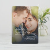 Elegant paar foto bruiloft kaart (Staand voorkant)