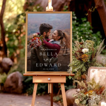 Elegant Paar Foto Bruiloft Welkomstbord