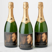 Elegant paar foto Jubileum bruiloft Sparkling Wijnetiket (Flessen)